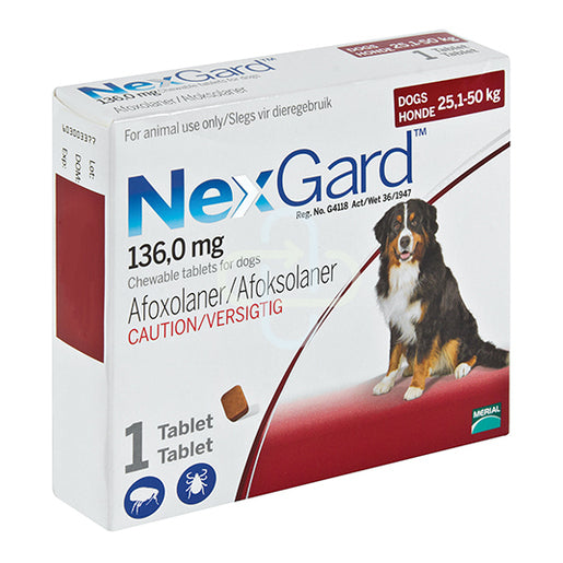 NexGard Flea & Tick Tablet for Dogs 25.1–50kg (6g | 1 Tablet)