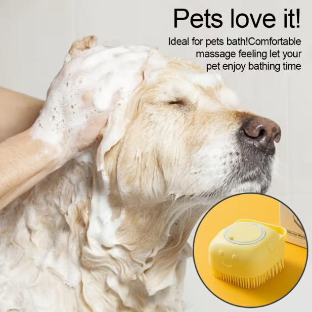 Soft Silicone Pet Grooming Brush & Shampoo Massager | Pure Paw Goods