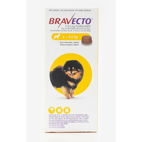 Bravecto Chewable Tablet for Dogs 2–4.5kg (112.5mg | 1 Tablet)