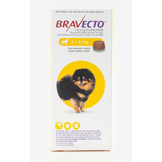 Bravecto Chewable Tablet for Dogs 2–4.5kg (112.5mg | 1 Tablet)