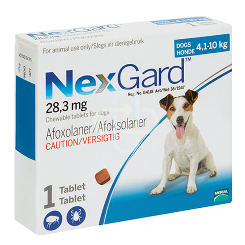 NexGard Flea & Tick Tablet for Dogs 4.1–10kg (1.25g | 1 Tablet)