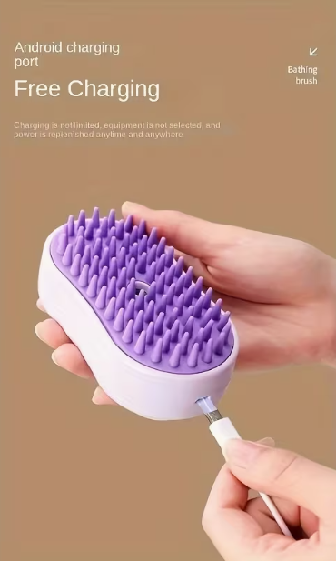 3-in-1 Steam Pet Grooming Brush | USB Rechargeable | Cats & Dogs