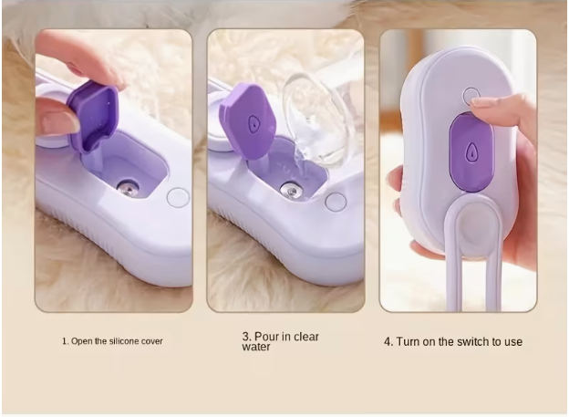 3-in-1 Steam Pet Grooming Brush | USB Rechargeable | Cats & Dogs